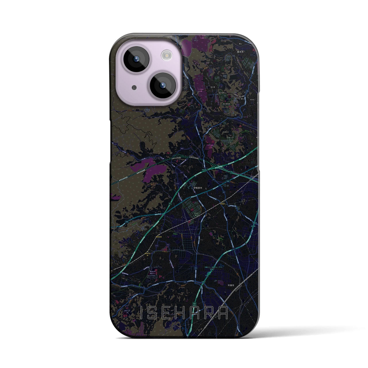 【伊勢原(神奈川県)】地図柄iPhoneケース(バックカバータイプ)
