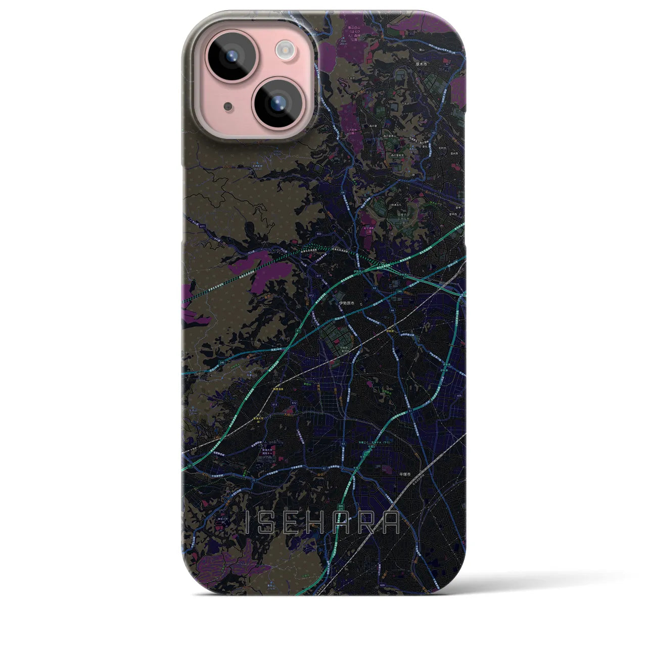 【伊勢原(神奈川県)】地図柄iPhoneケース(バックカバータイプ)