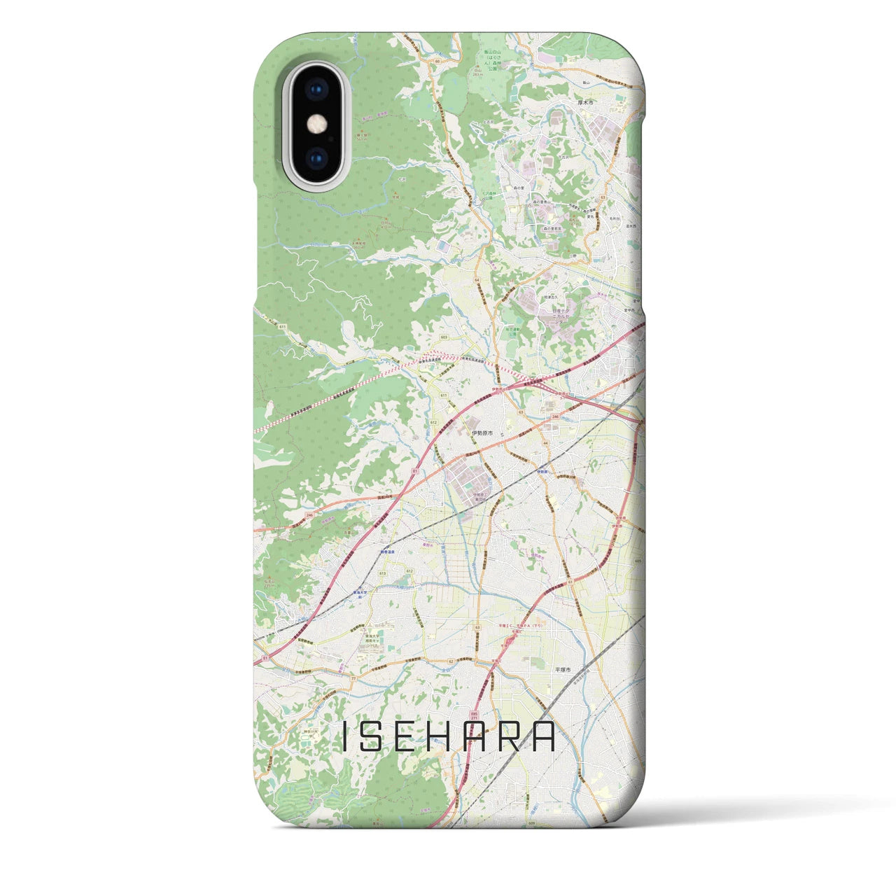 【伊勢原(神奈川県)】地図柄iPhoneケース(バックカバータイプ)