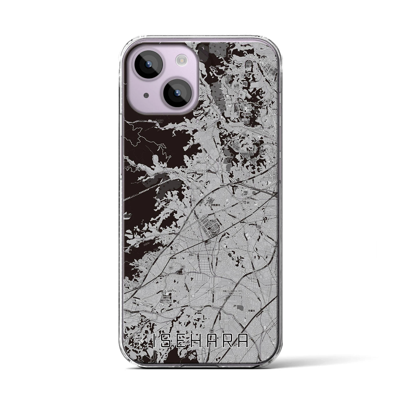 【伊勢原(神奈川県)】地図柄iPhoneケース(クリアタイプ)