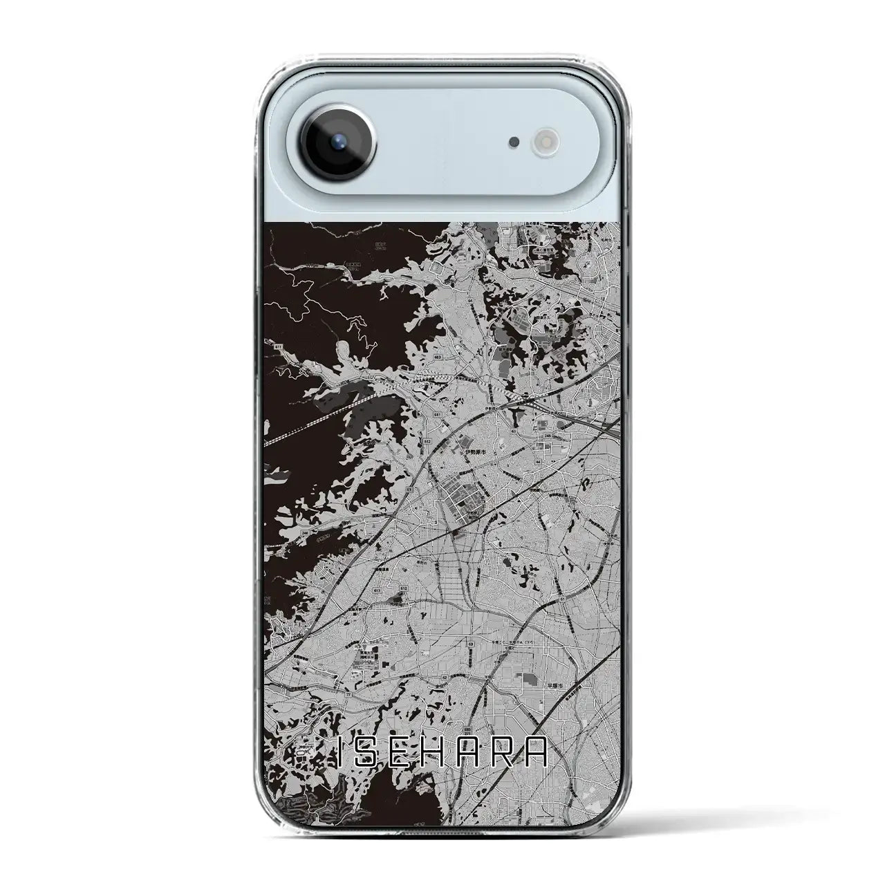 【伊勢原(神奈川県)】地図柄iPhoneケース(クリアタイプ)モノトーン・iPhone 17 Pro Max 用