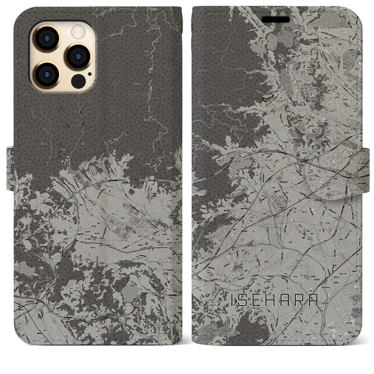 【伊勢原(神奈川県)】地図柄iPhoneケース(手帳タイプ)