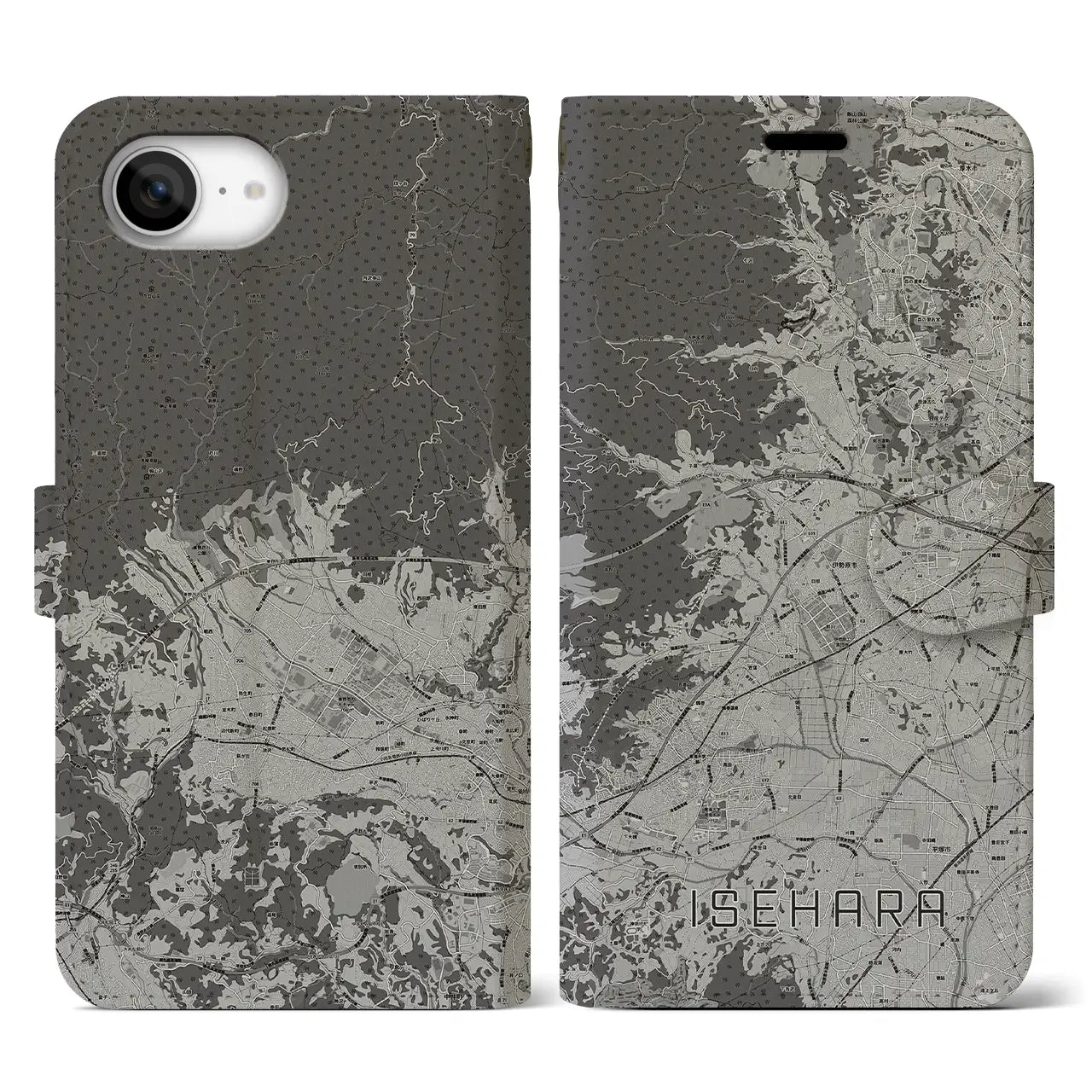【伊勢原(神奈川県)】地図柄iPhoneケース(手帳タイプ)