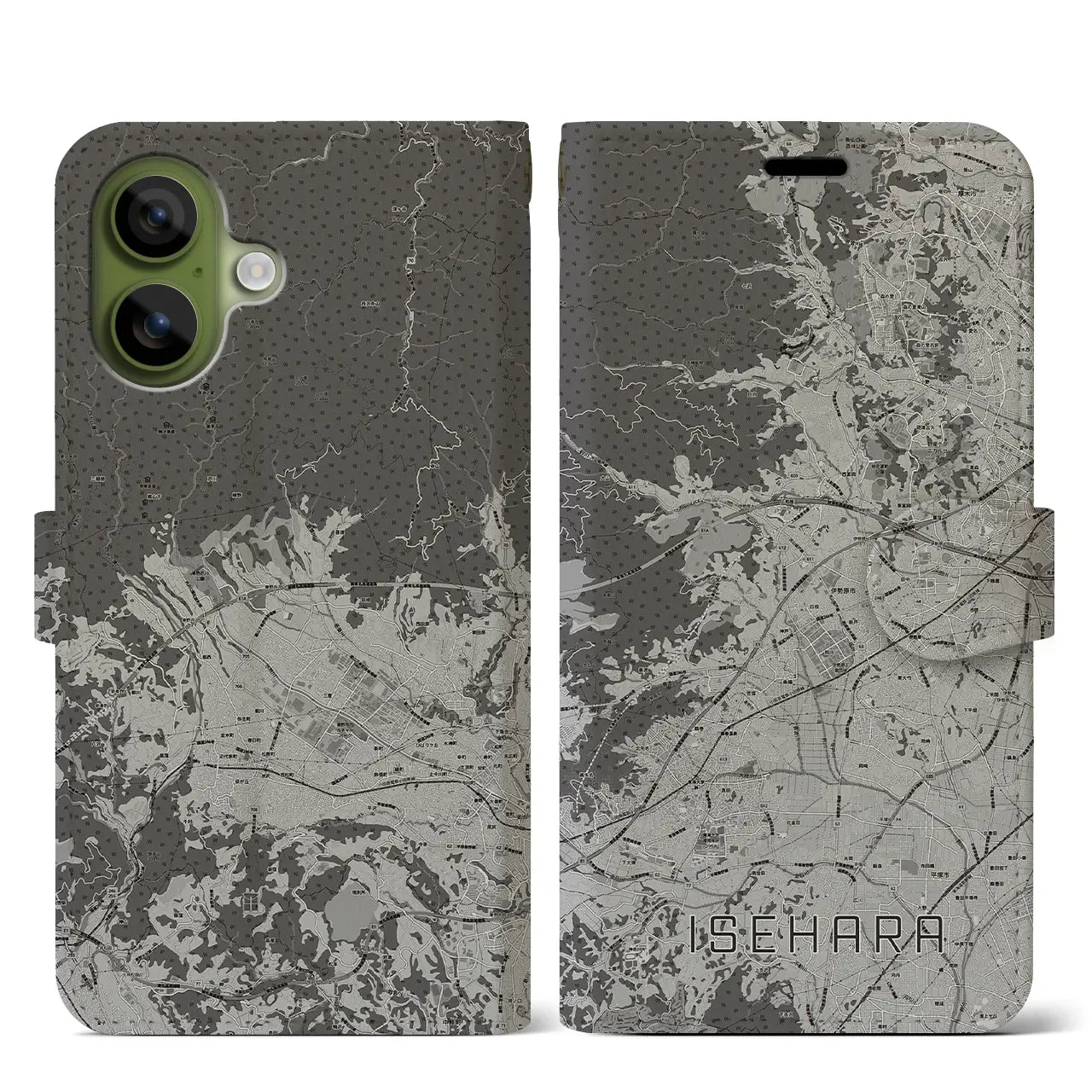 【伊勢原(神奈川県)】地図柄iPhoneケース(手帳タイプ)