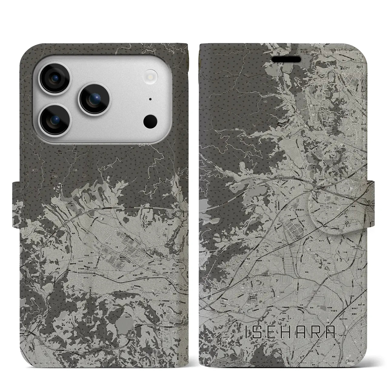 【伊勢原(神奈川県)】地図柄iPhoneケース(手帳タイプ)