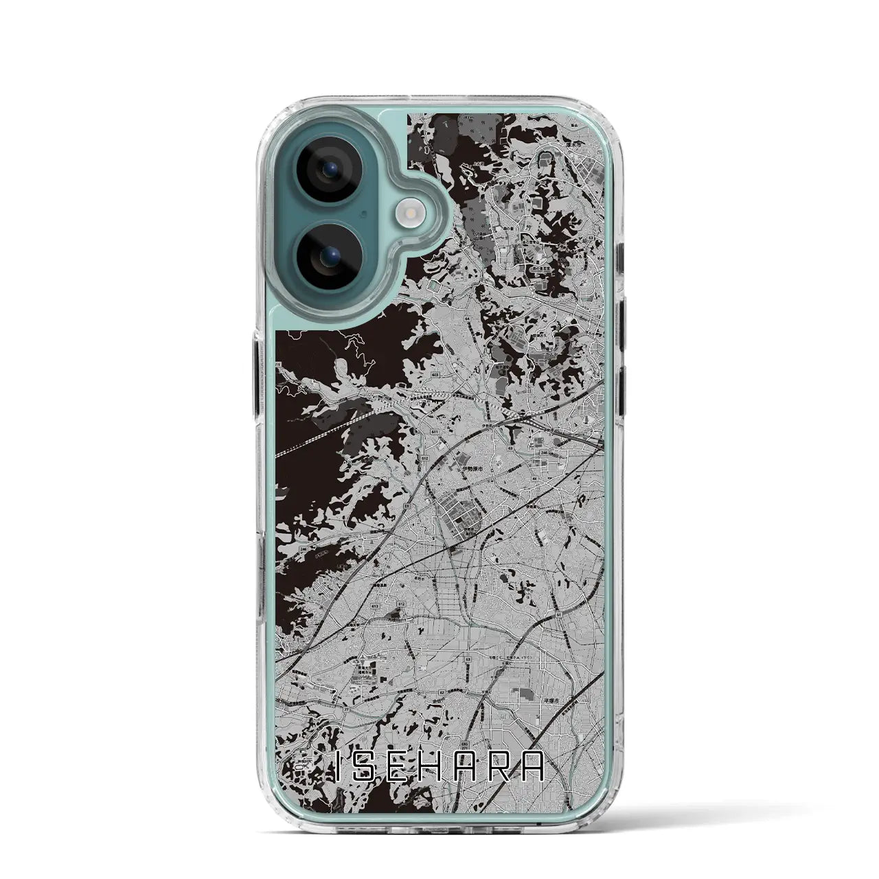 【伊勢原(神奈川県)】地図柄iPhoneケース(MagSafeタイプ)モノトーン・iPhone 16 Pro 用