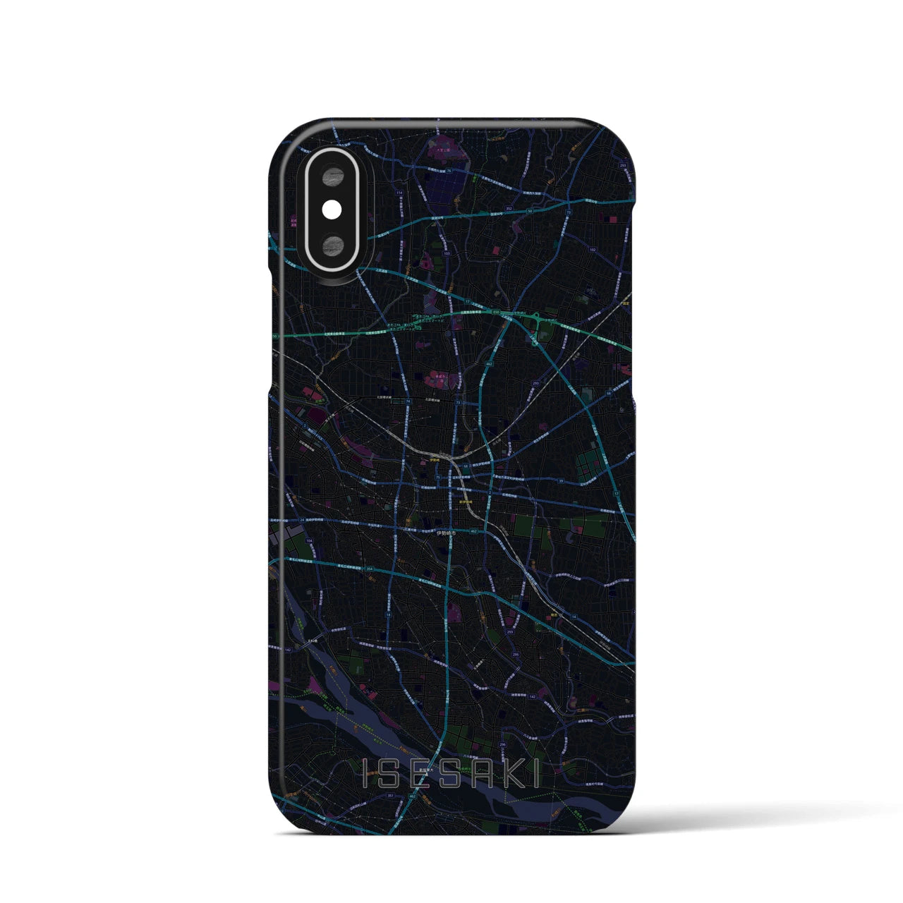 【伊勢崎(群馬県)】地図柄iPhoneケース(バックカバータイプ)