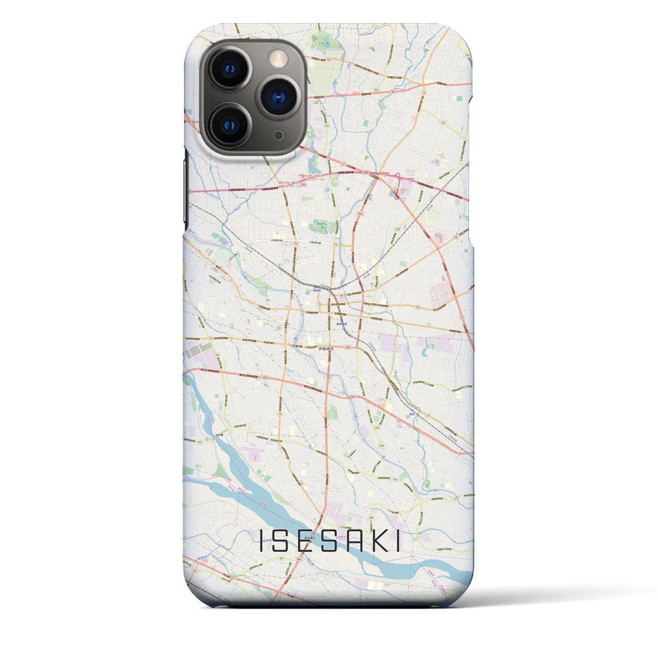 【伊勢崎(群馬県)】地図柄iPhoneケース(バックカバータイプ)