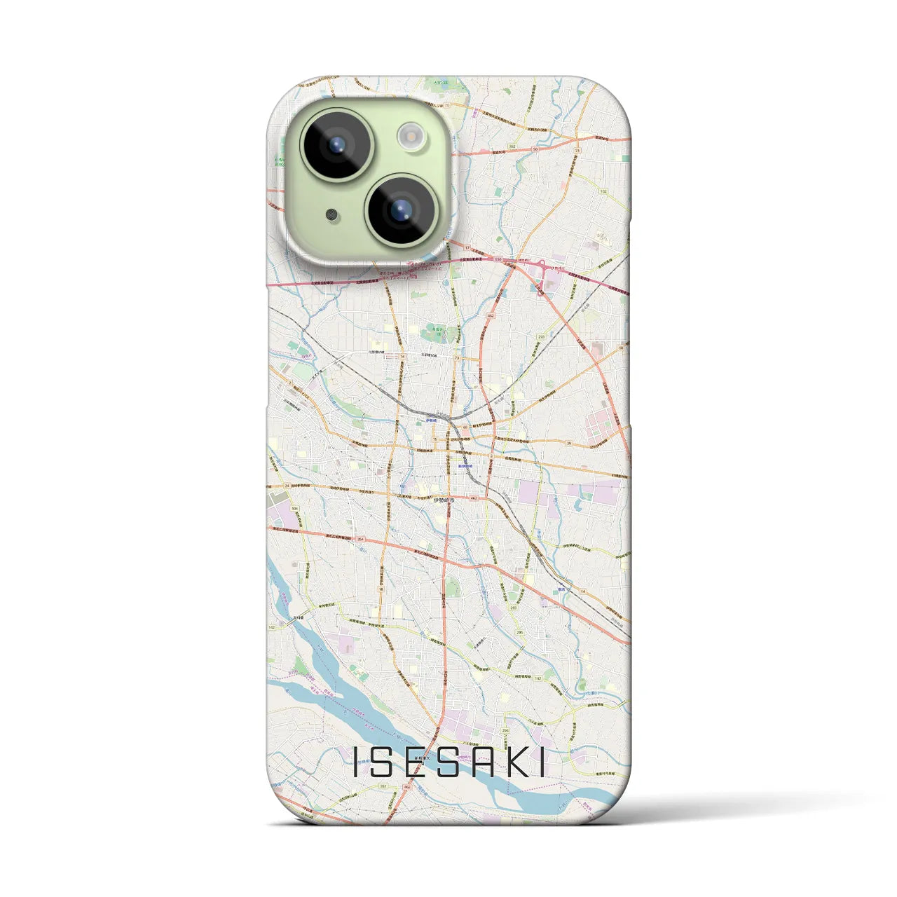 【伊勢崎(群馬県)】地図柄iPhoneケース(バックカバータイプ)