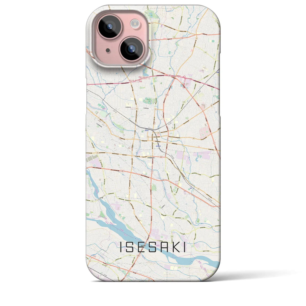 【伊勢崎(群馬県)】地図柄iPhoneケース(バックカバータイプ)