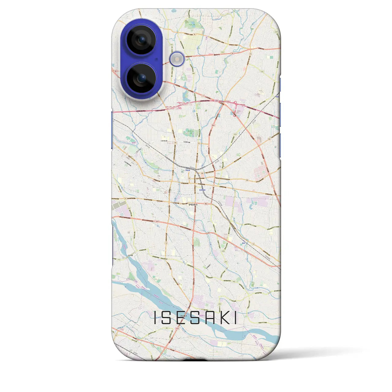 【伊勢崎(群馬県)】地図柄iPhoneケース(バックカバータイプ)ナチュラル・iPhone 16 Pro Max 用