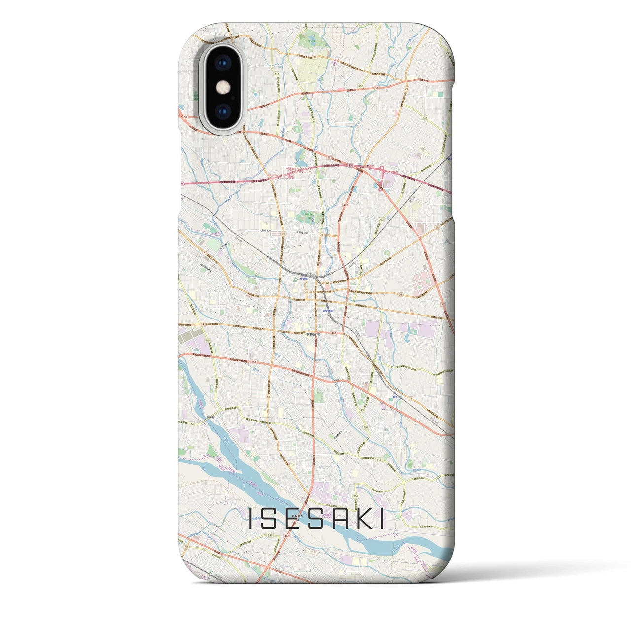 【伊勢崎(群馬県)】地図柄iPhoneケース(バックカバータイプ)