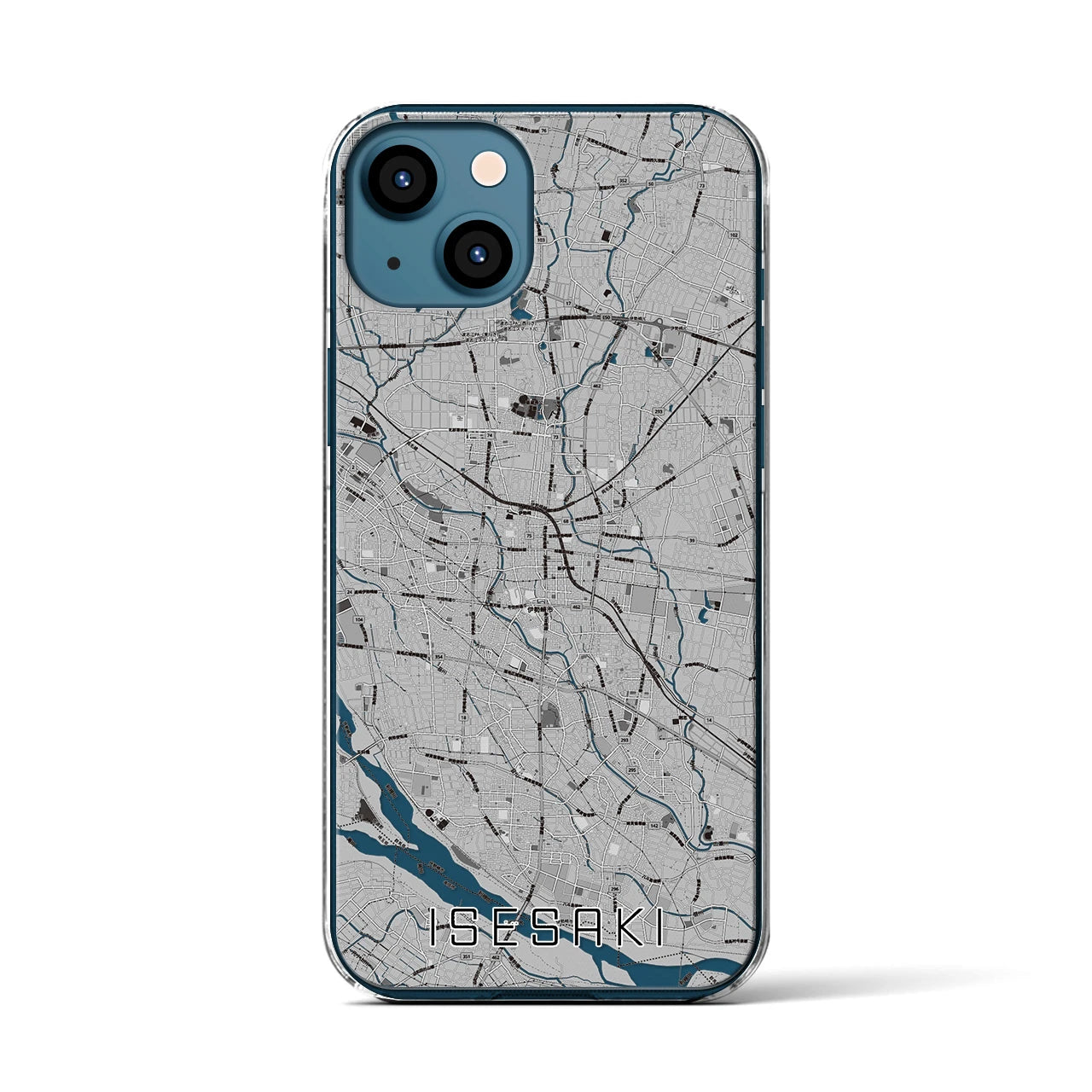 【伊勢崎(群馬県)】地図柄iPhoneケース(クリアタイプ)