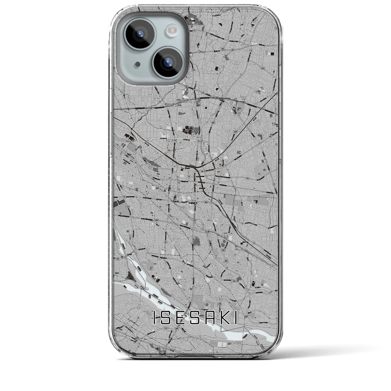 【伊勢崎(群馬県)】地図柄iPhoneケース(クリアタイプ)