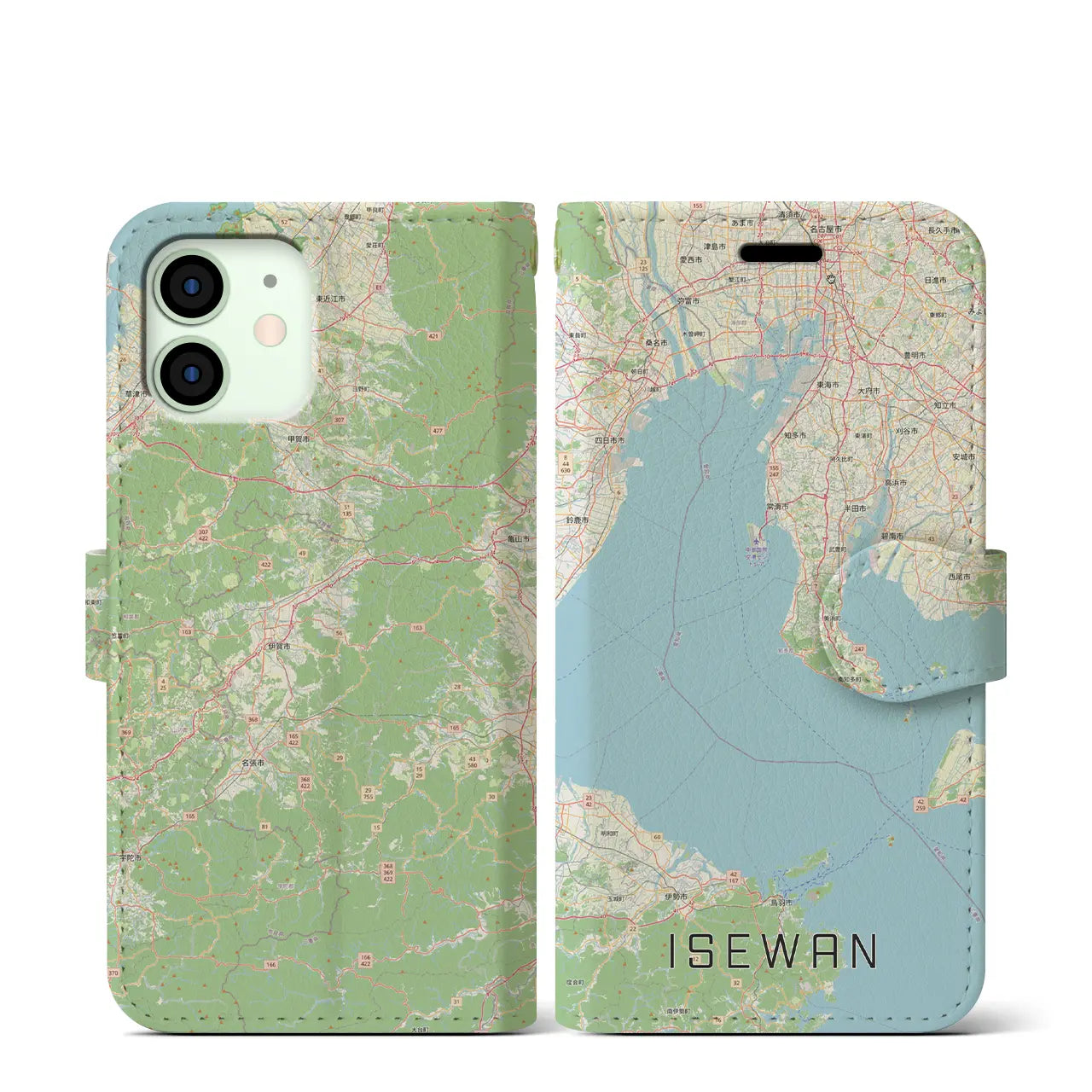 【伊勢湾(三重県)】地図柄iPhoneケース(手帳タイプ)
