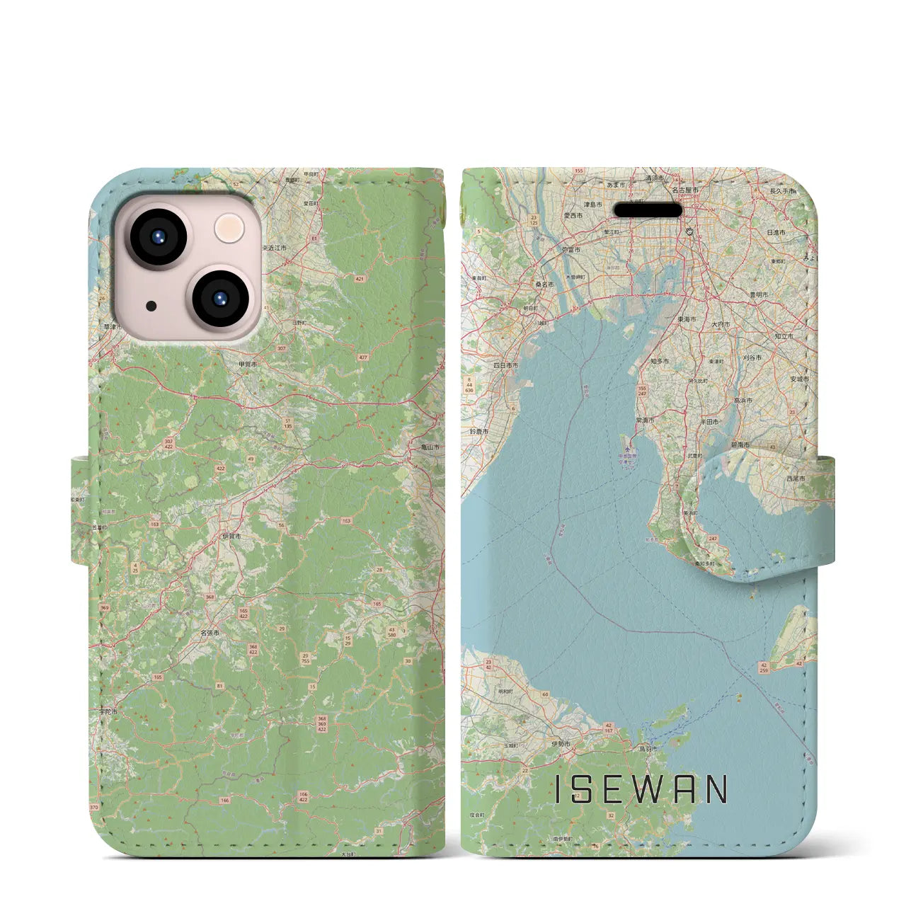【伊勢湾(三重県)】地図柄iPhoneケース(手帳タイプ)