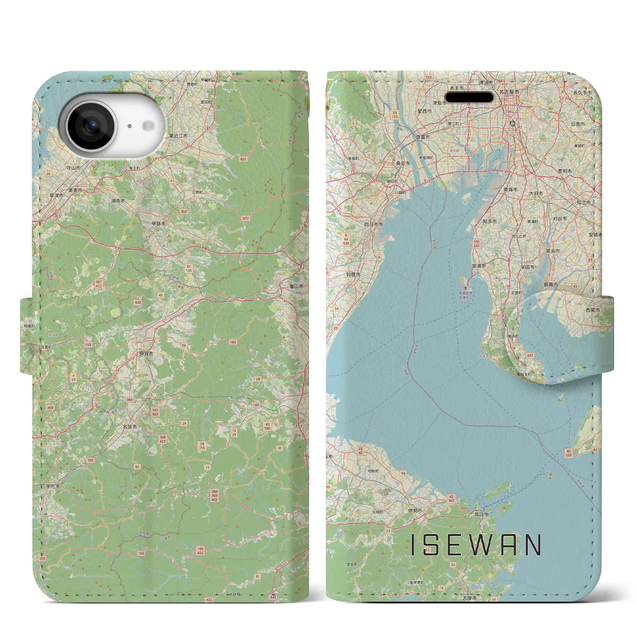 【伊勢湾(三重県)】地図柄iPhoneケース(手帳タイプ)