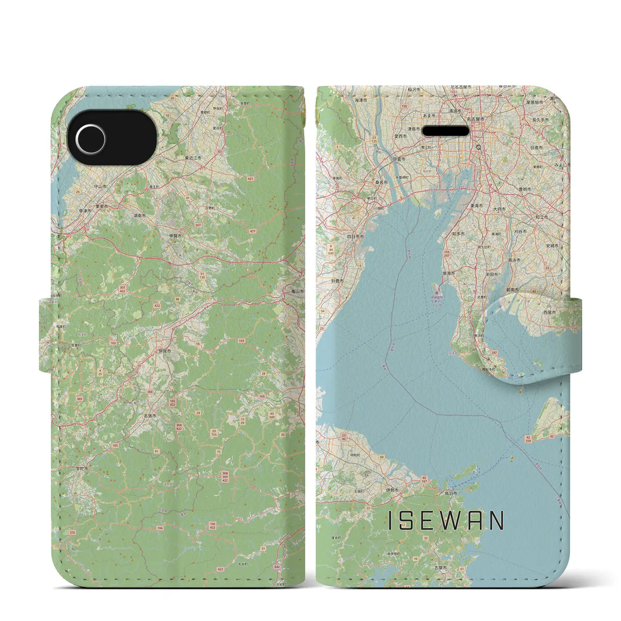 【伊勢湾(三重県)】地図柄iPhoneケース(手帳タイプ)
