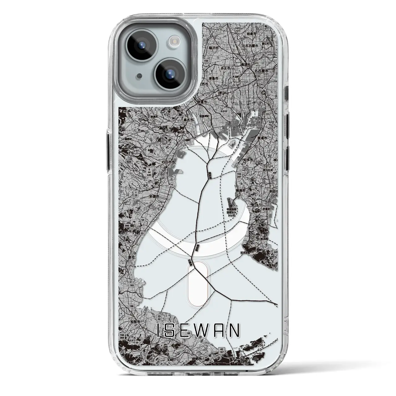 【伊勢湾(三重県)】地図柄iPhoneケース(MagSafeタイプ)