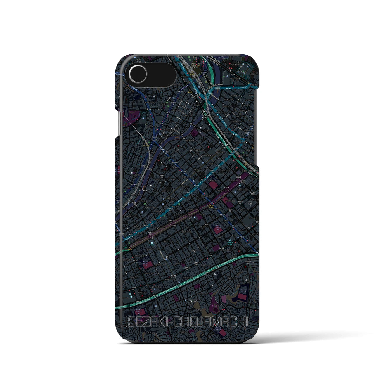 【伊勢佐木長者町(神奈川県)】地図柄iPhoneケース(バックカバータイプ)