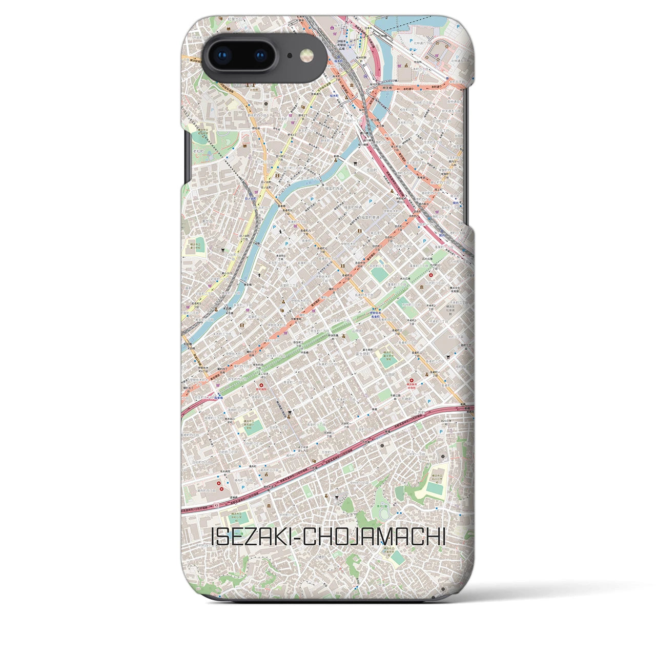 【伊勢佐木長者町(神奈川県)】地図柄iPhoneケース(バックカバータイプ)