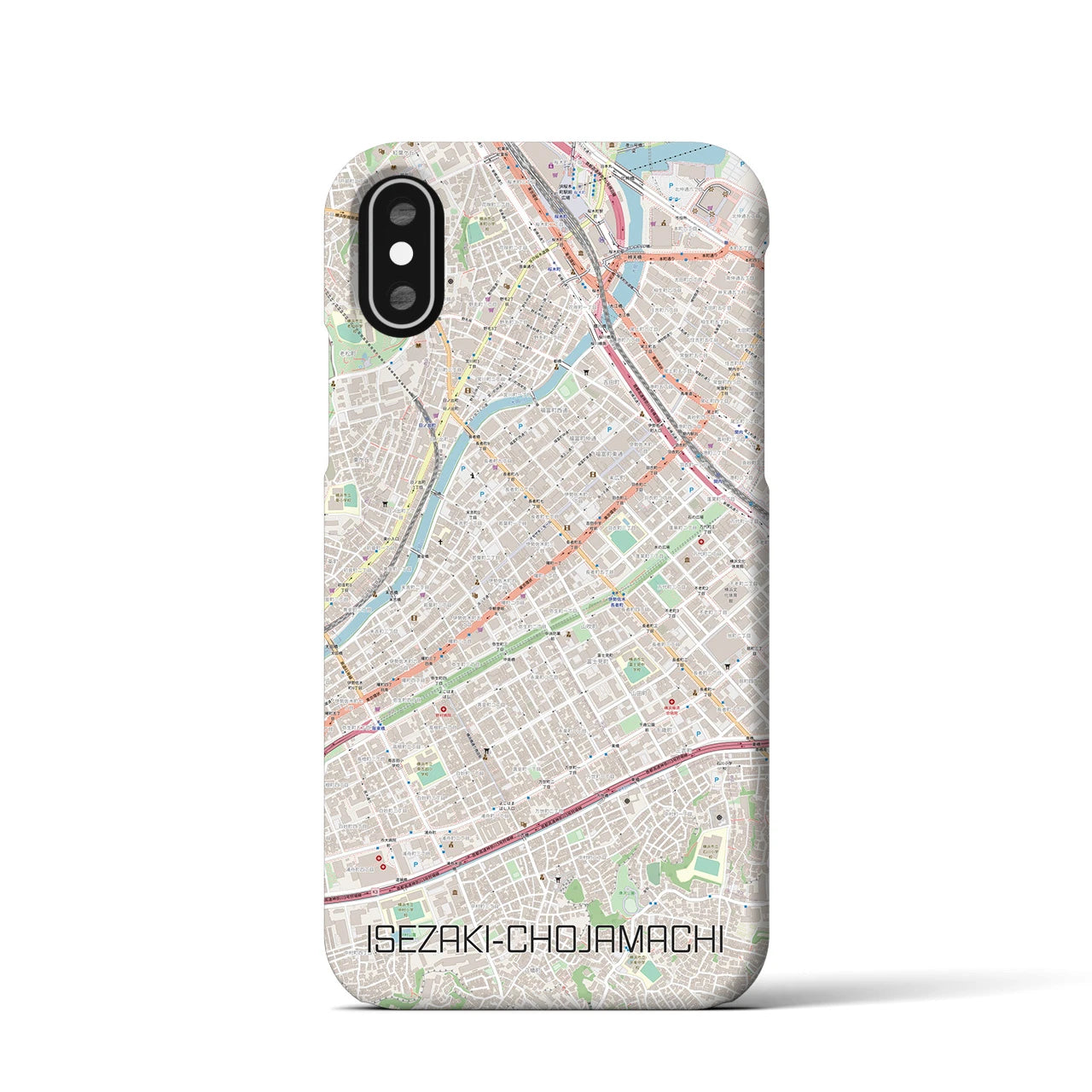 【伊勢佐木長者町(神奈川県)】地図柄iPhoneケース(バックカバータイプ)