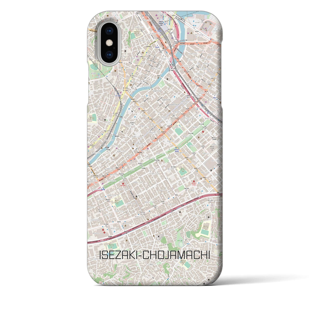【伊勢佐木長者町(神奈川県)】地図柄iPhoneケース(バックカバータイプ)