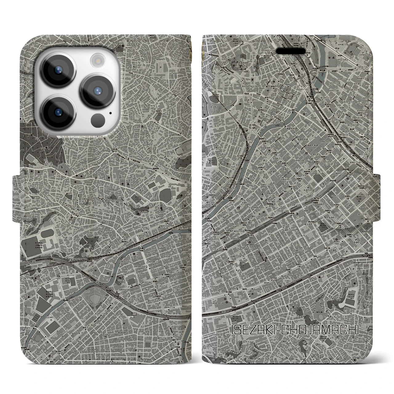 【伊勢佐木長者町(神奈川県)】地図柄iPhoneケース(手帳タイプ)