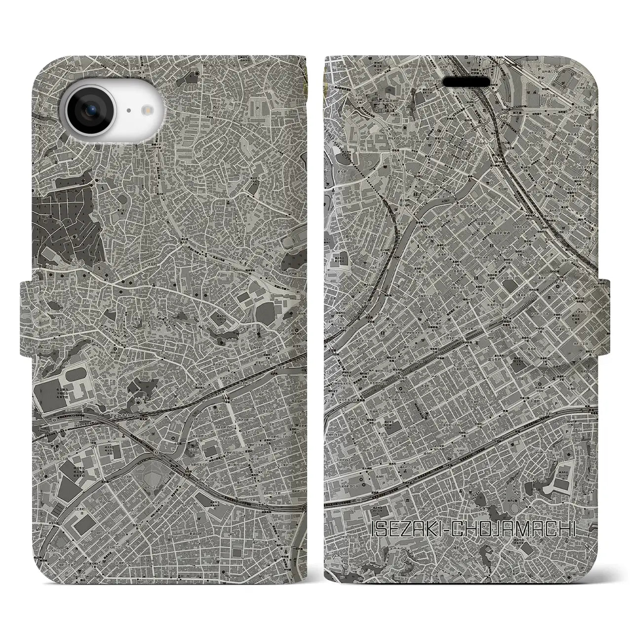 【伊勢佐木長者町(神奈川県)】地図柄iPhoneケース(手帳タイプ)