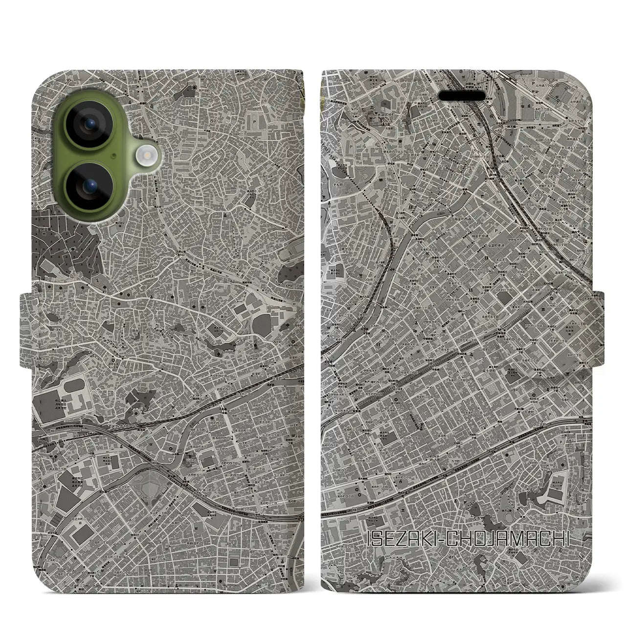 【伊勢佐木長者町(神奈川県)】地図柄iPhoneケース(手帳タイプ)