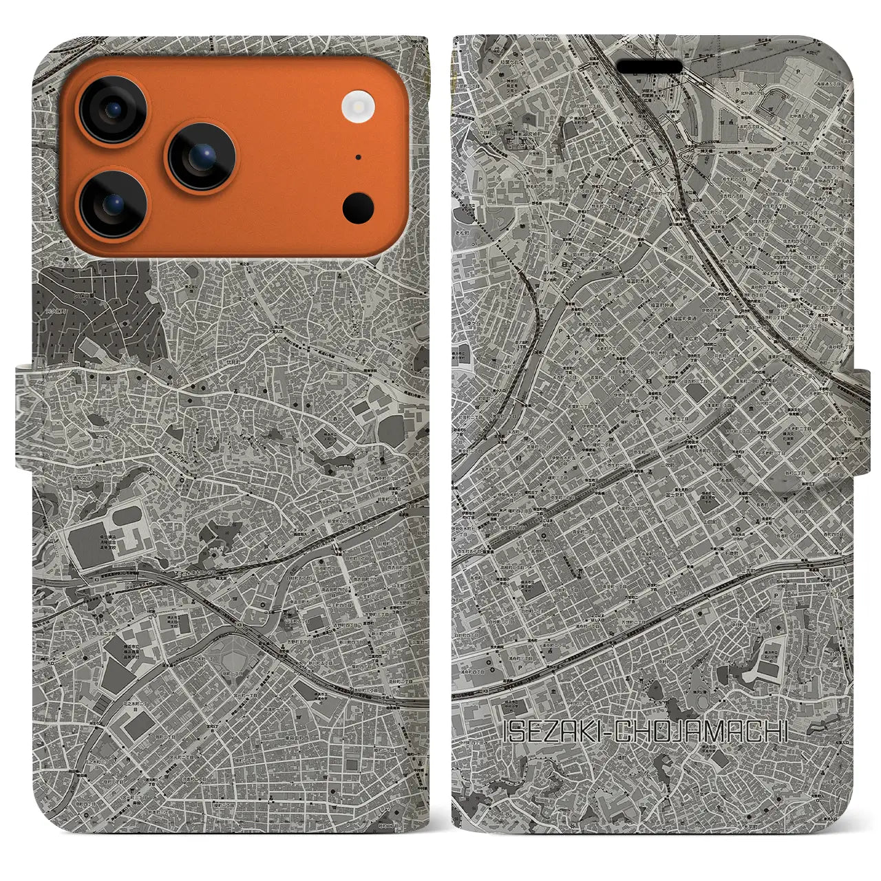 【伊勢佐木長者町(神奈川県)】地図柄iPhoneケース(手帳タイプ)