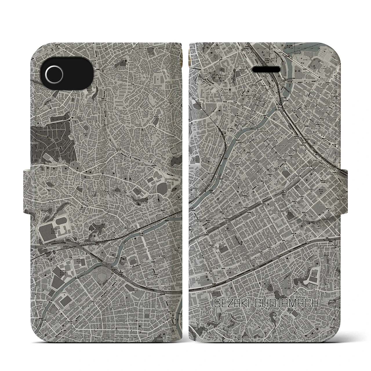 【伊勢佐木長者町(神奈川県)】地図柄iPhoneケース(手帳タイプ)