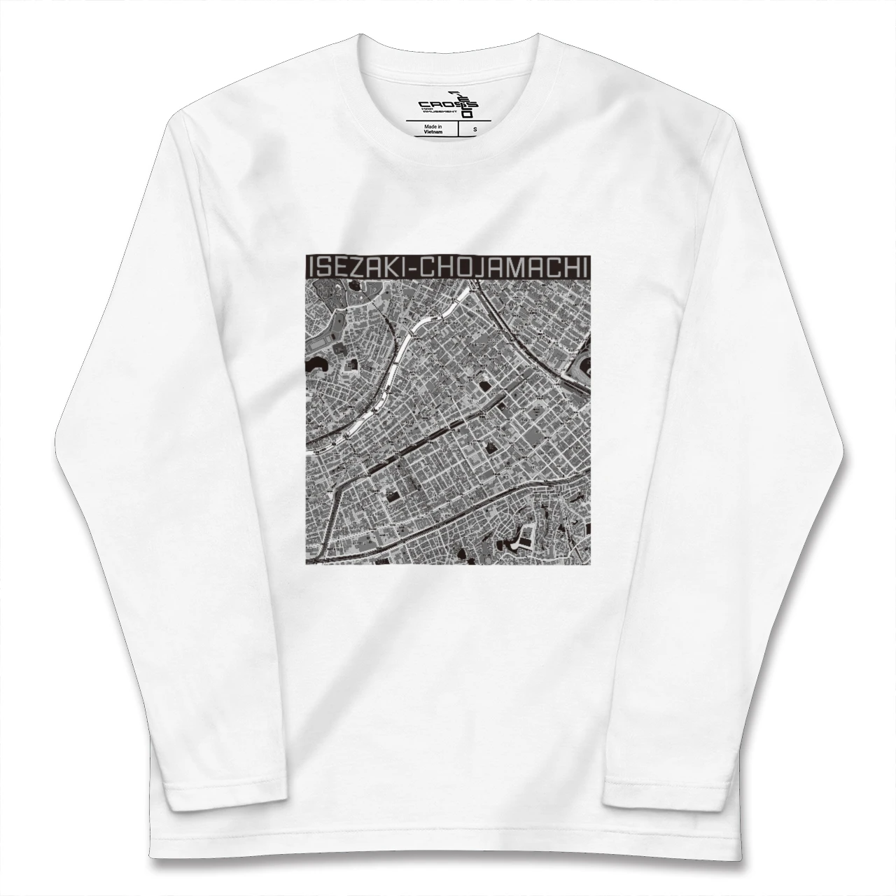 【伊勢佐木長者町(神奈川県)】地図柄ロングスリーブTシャツ