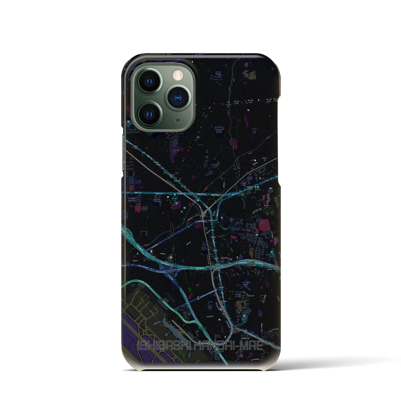 【石橋阪大前(大阪府)】地図柄iPhoneケース(バックカバータイプ)