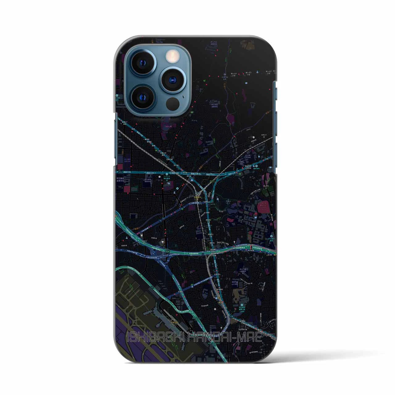 【石橋阪大前(大阪府)】地図柄iPhoneケース(バックカバータイプ)