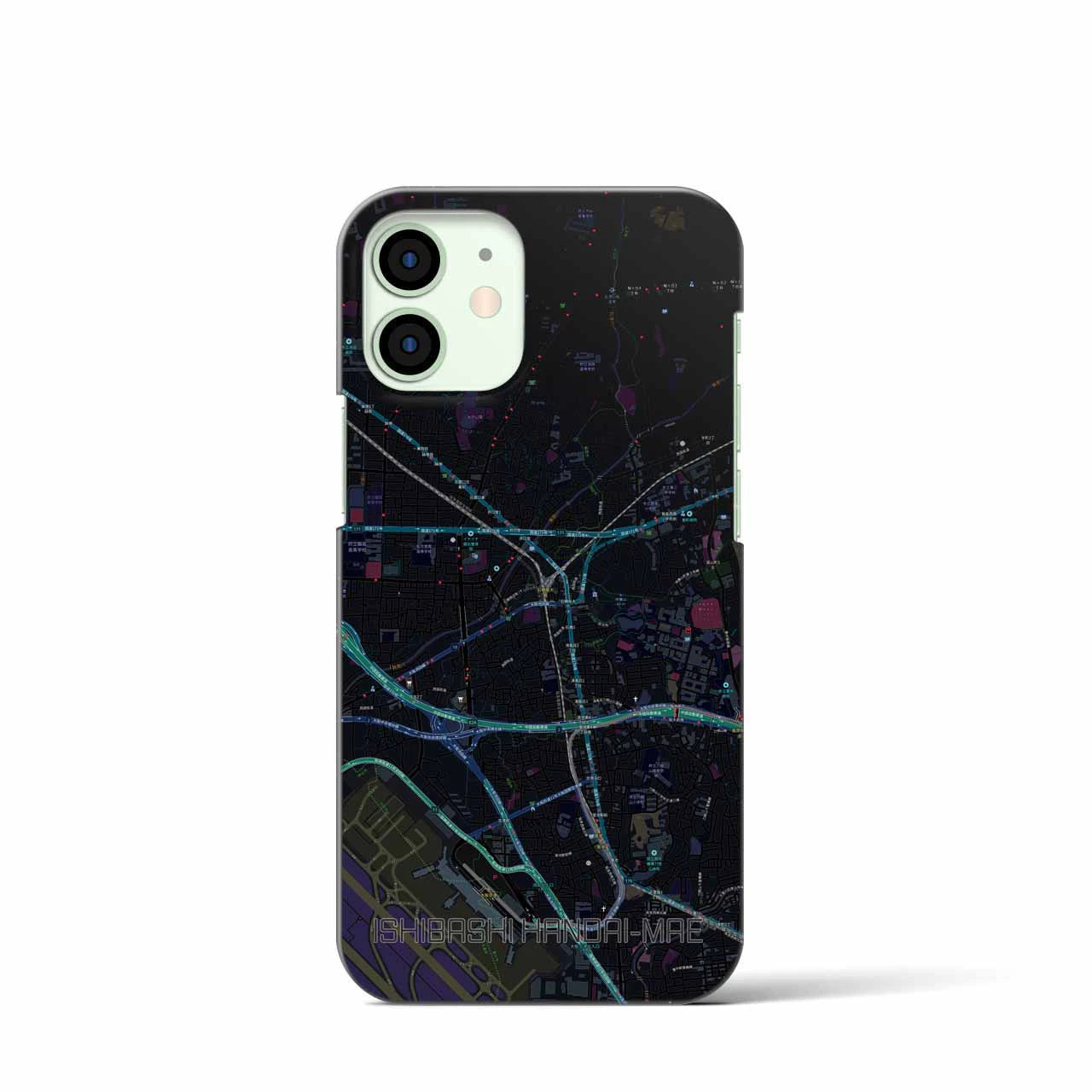 【石橋阪大前(大阪府)】地図柄iPhoneケース(バックカバータイプ)