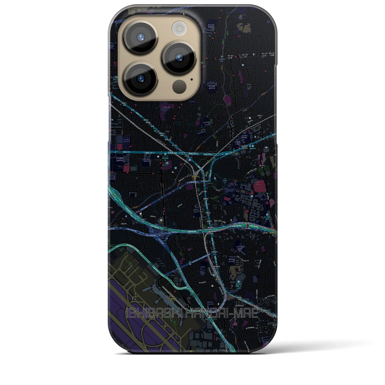 【石橋阪大前(大阪府)】地図柄iPhoneケース(バックカバータイプ)