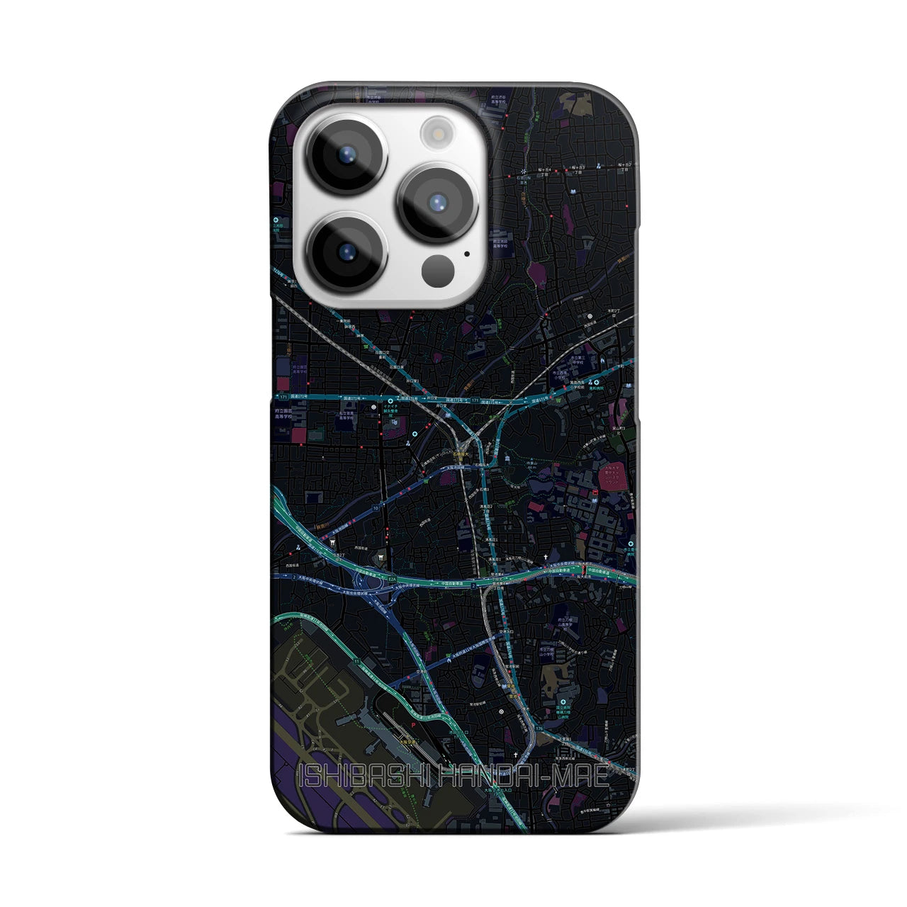 【石橋阪大前(大阪府)】地図柄iPhoneケース(バックカバータイプ)