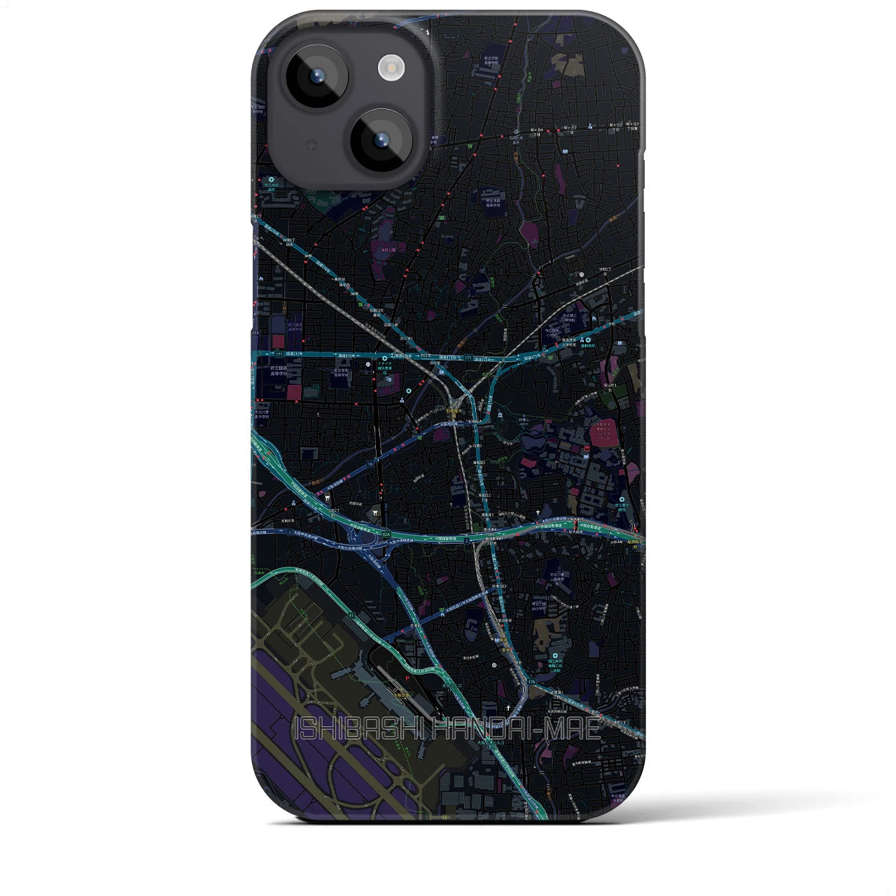 【石橋阪大前(大阪府)】地図柄iPhoneケース(バックカバータイプ)