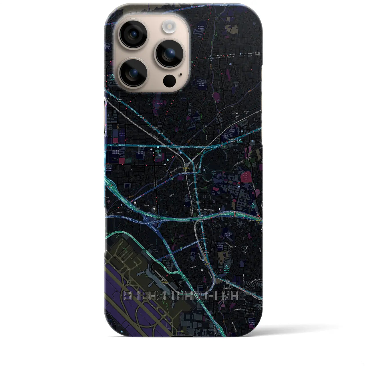 【石橋阪大前(大阪府)】地図柄iPhoneケース(バックカバータイプ)