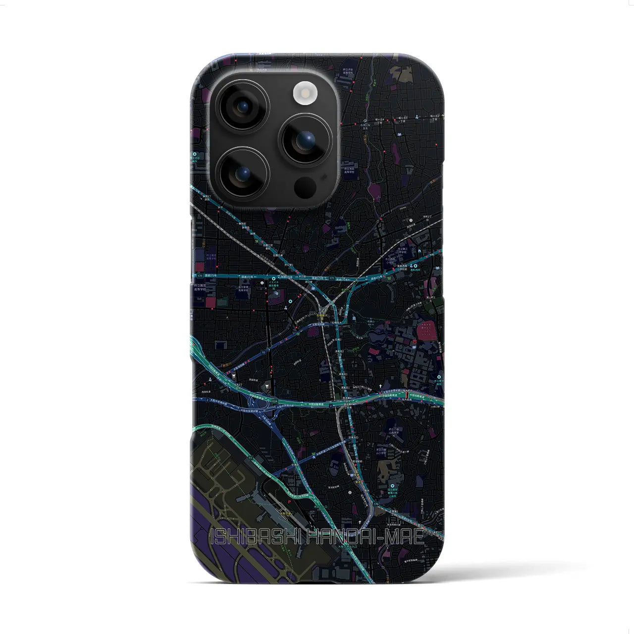 【石橋阪大前(大阪府)】地図柄iPhoneケース(バックカバータイプ)