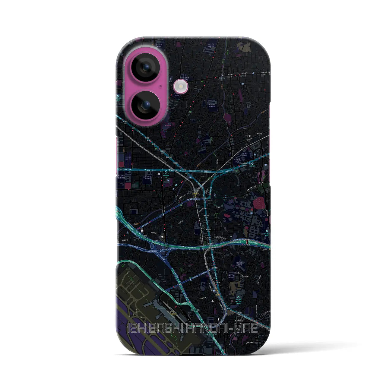 【石橋阪大前(大阪府)】地図柄iPhoneケース(バックカバータイプ)