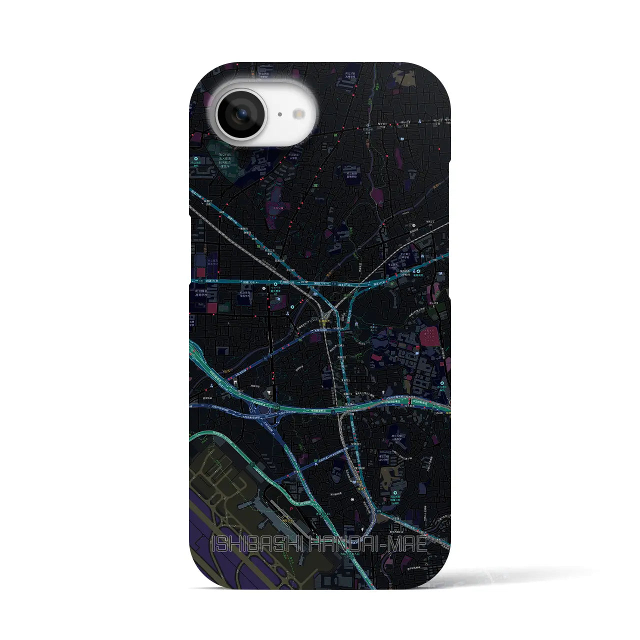 【石橋阪大前(大阪府)】地図柄iPhoneケース(バックカバータイプ)