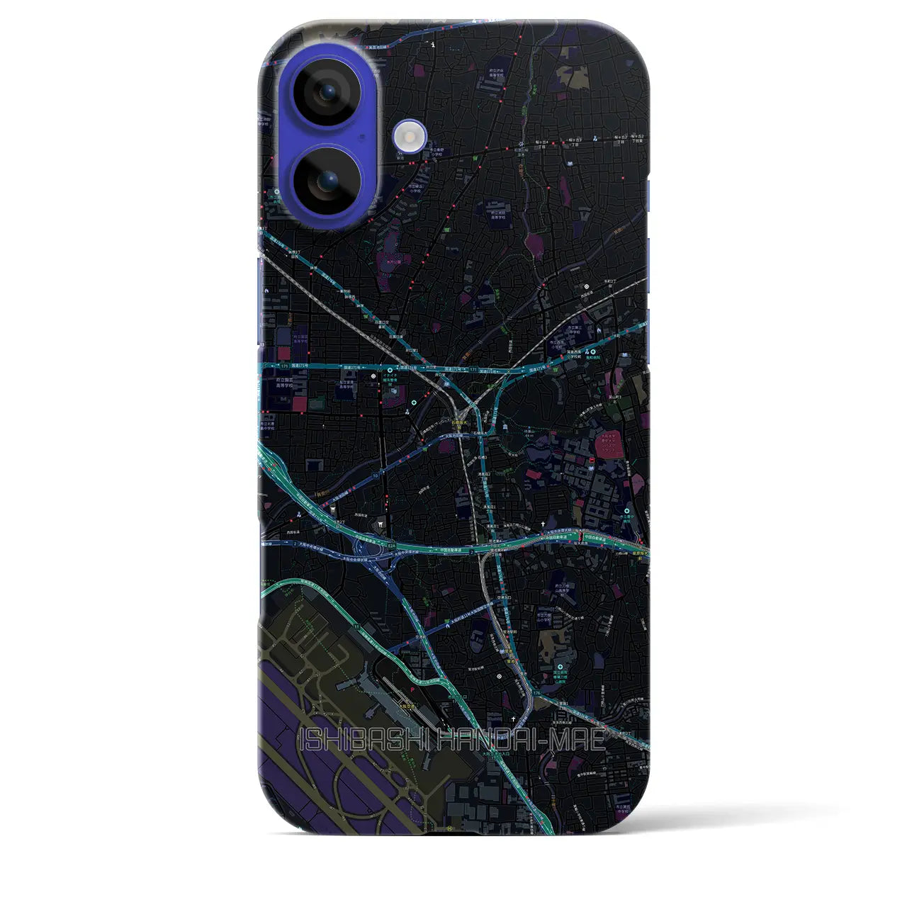 【石橋阪大前(大阪府)】地図柄iPhoneケース(バックカバータイプ)