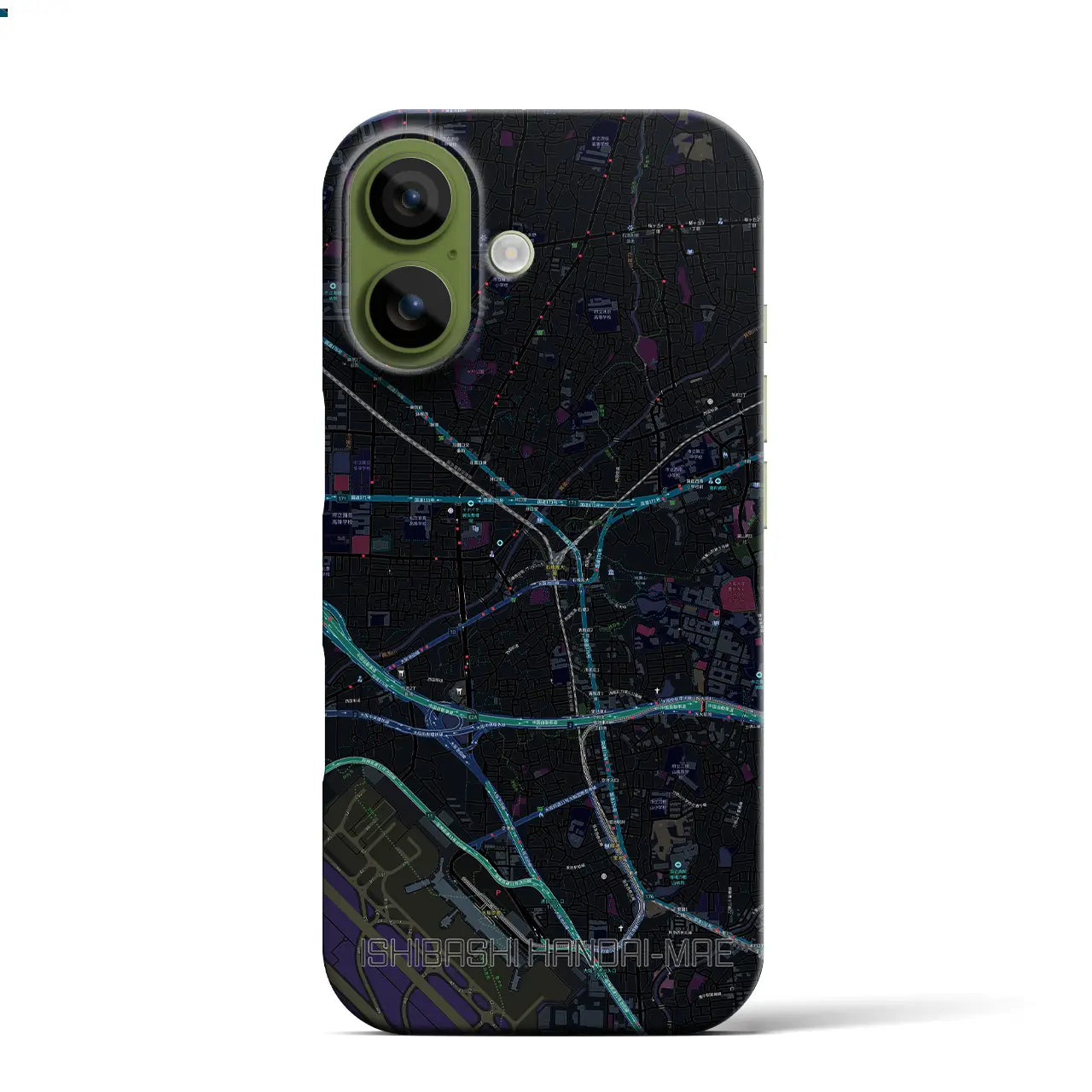 【石橋阪大前(大阪府)】地図柄iPhoneケース(バックカバータイプ)