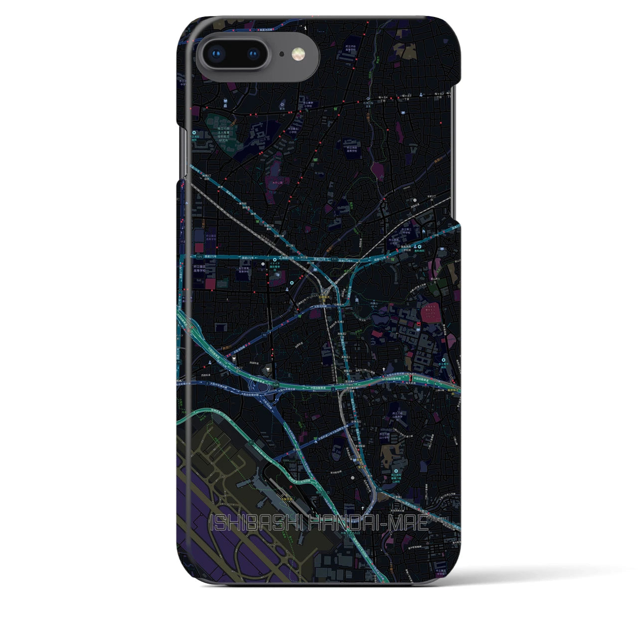 【石橋阪大前(大阪府)】地図柄iPhoneケース(バックカバータイプ)
