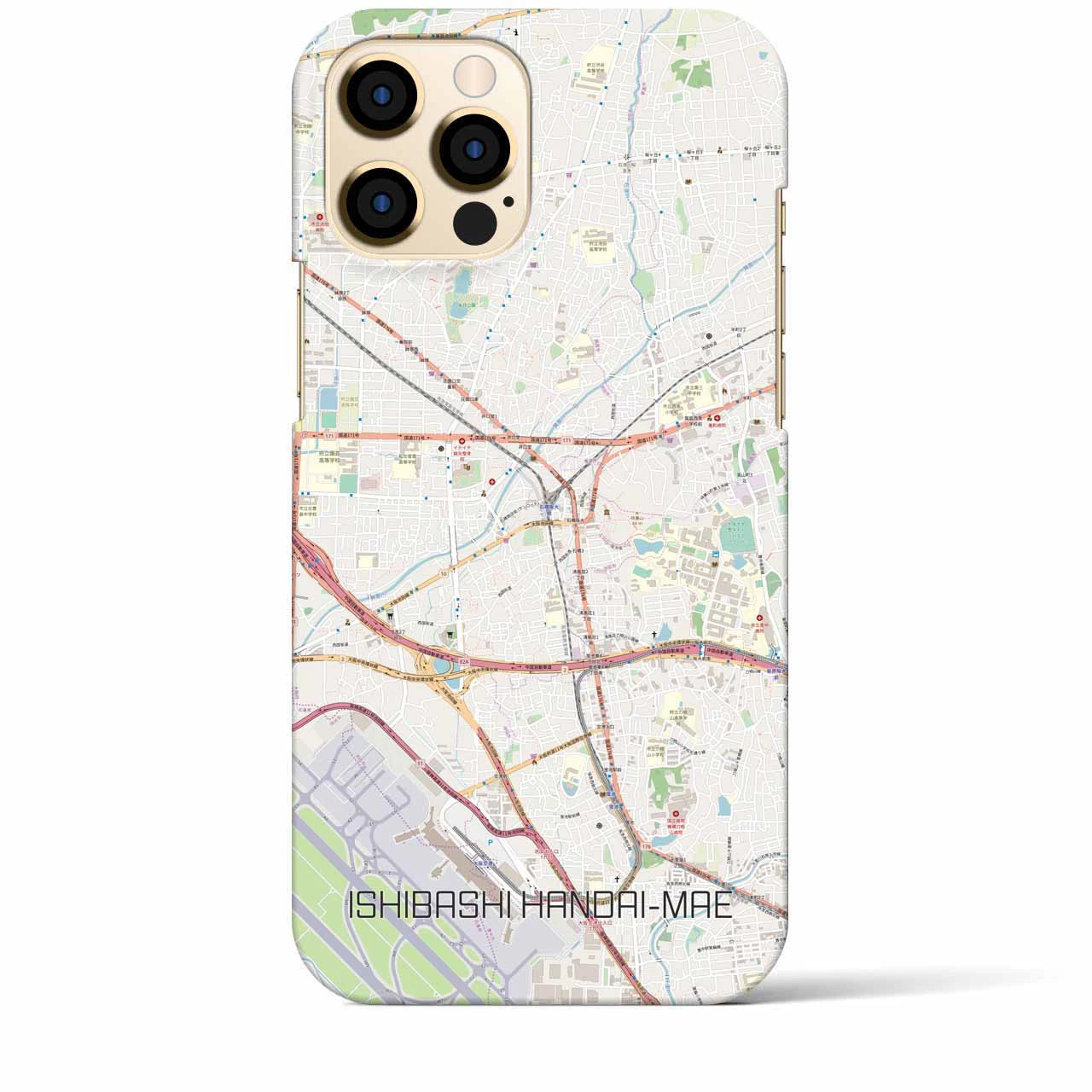 【石橋阪大前(大阪府)】地図柄iPhoneケース(バックカバータイプ)