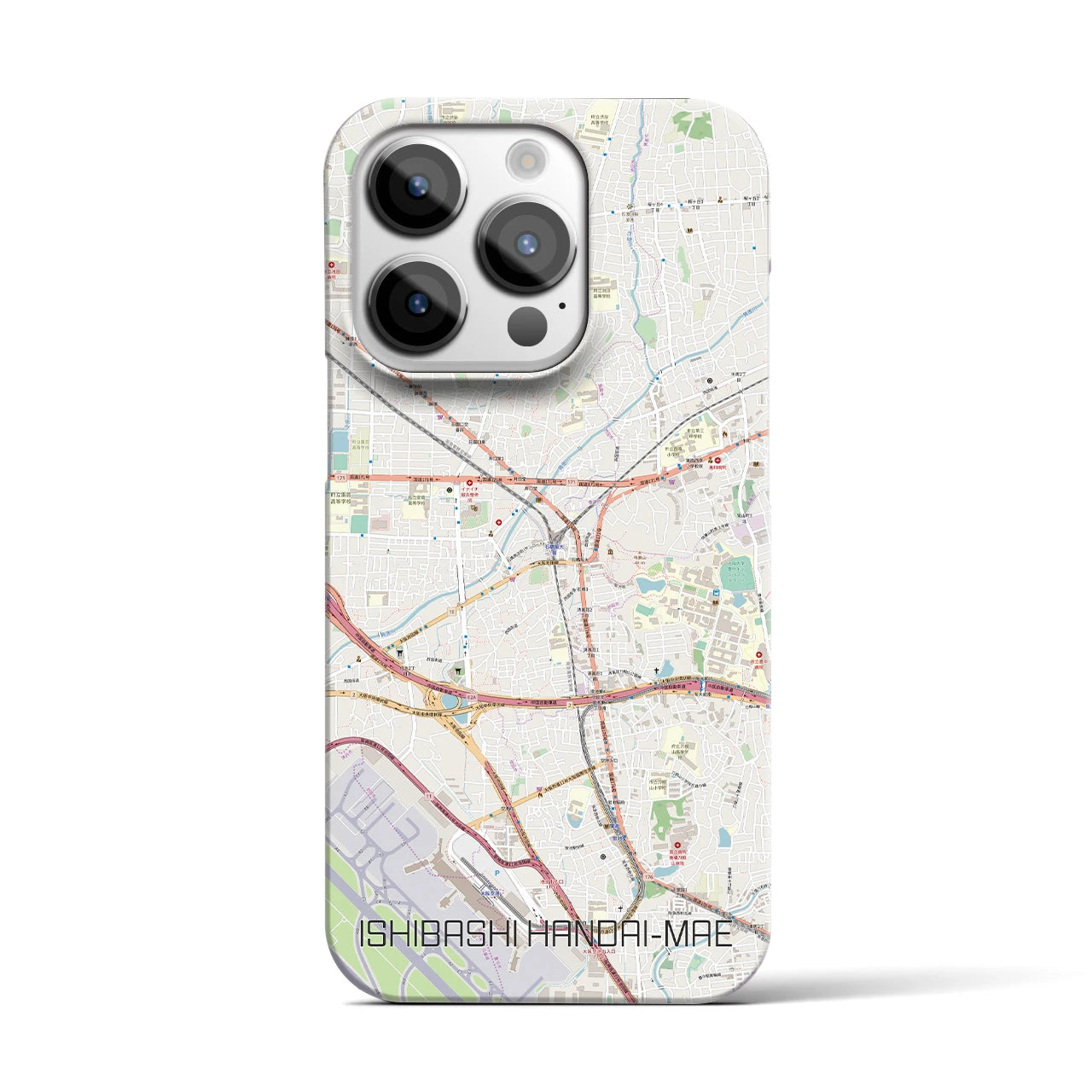 【石橋阪大前(大阪府)】地図柄iPhoneケース(バックカバータイプ)