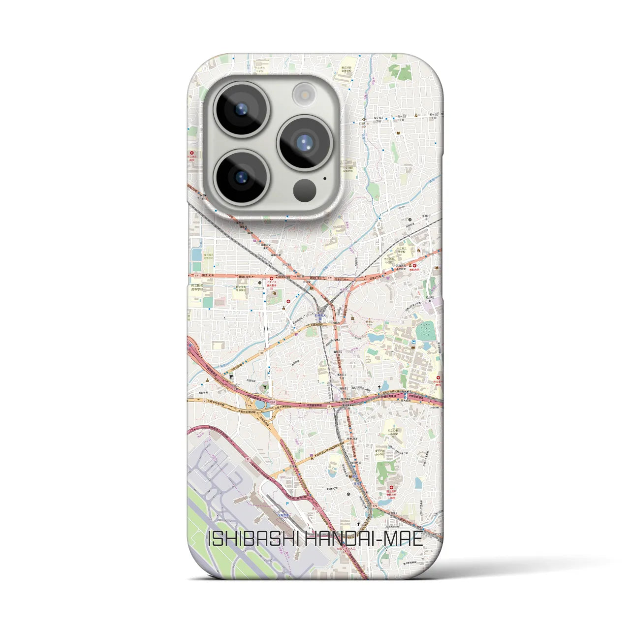 【石橋阪大前(大阪府)】地図柄iPhoneケース(バックカバータイプ)