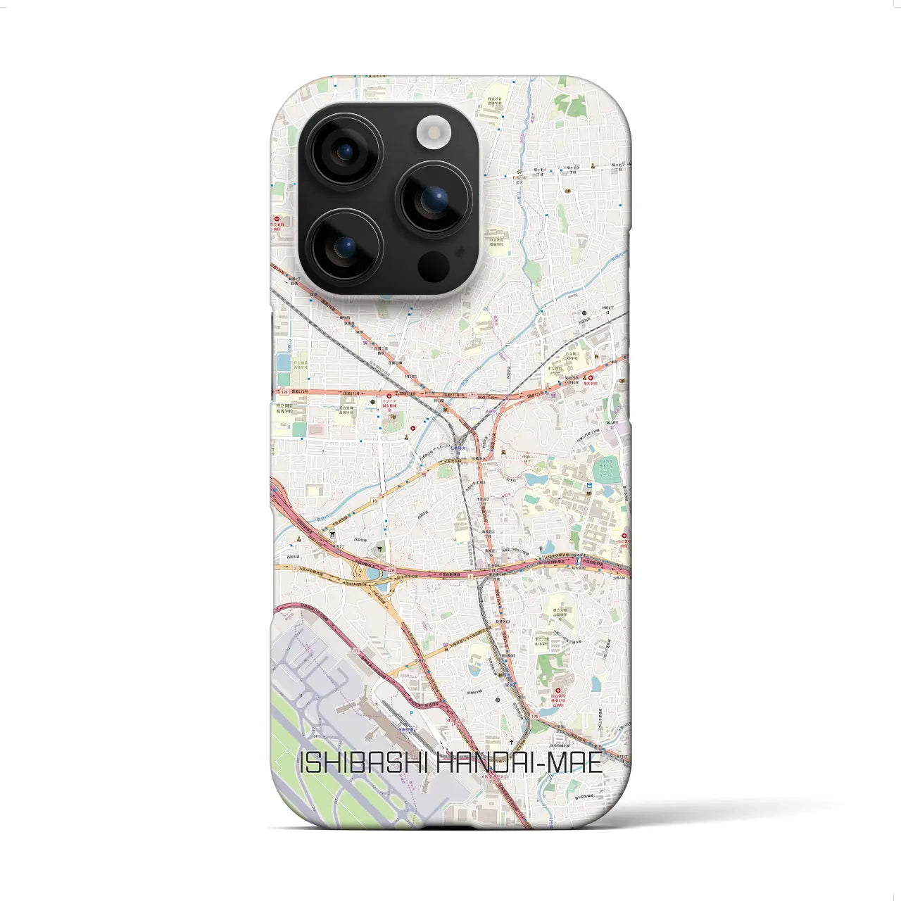 【石橋阪大前(大阪府)】地図柄iPhoneケース(バックカバータイプ)